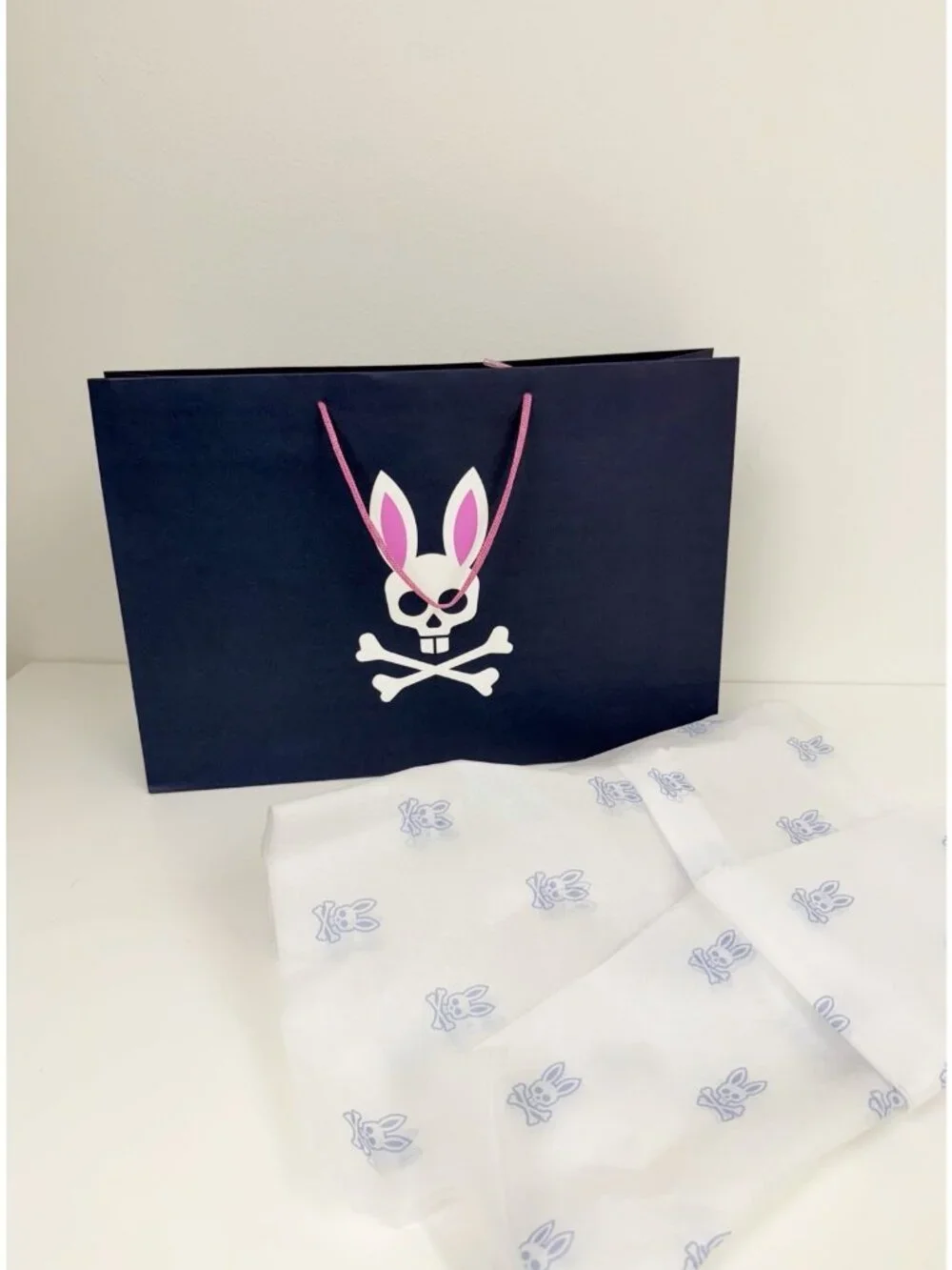 Psycho Bunny Paper Shopping Gift Bag With Tissue Paper 17.5